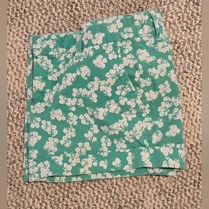 Gap Green Shorts with White Floral Design